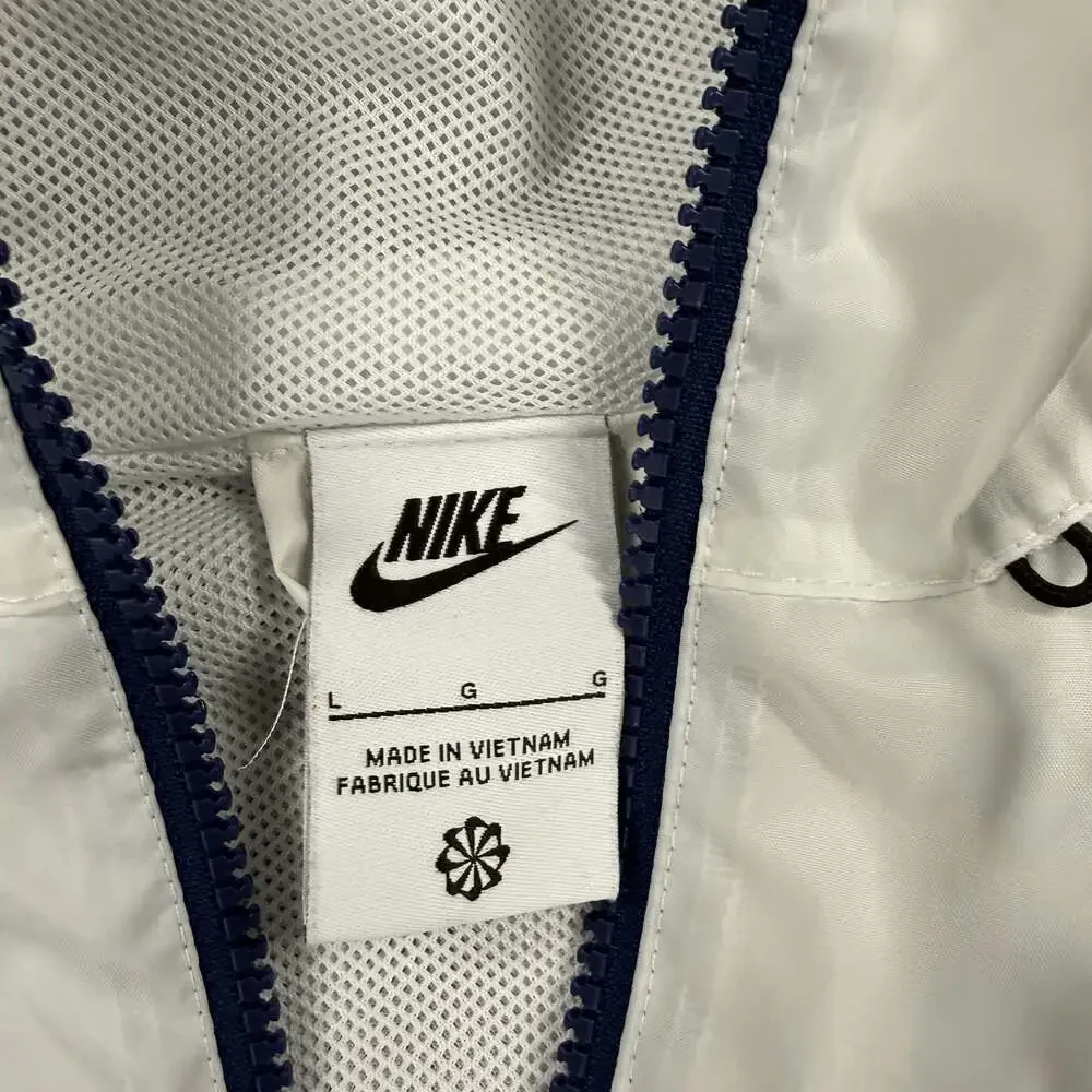 Nike Windrunner Woven Linen Jacket Blue White Size L HJ2040-100